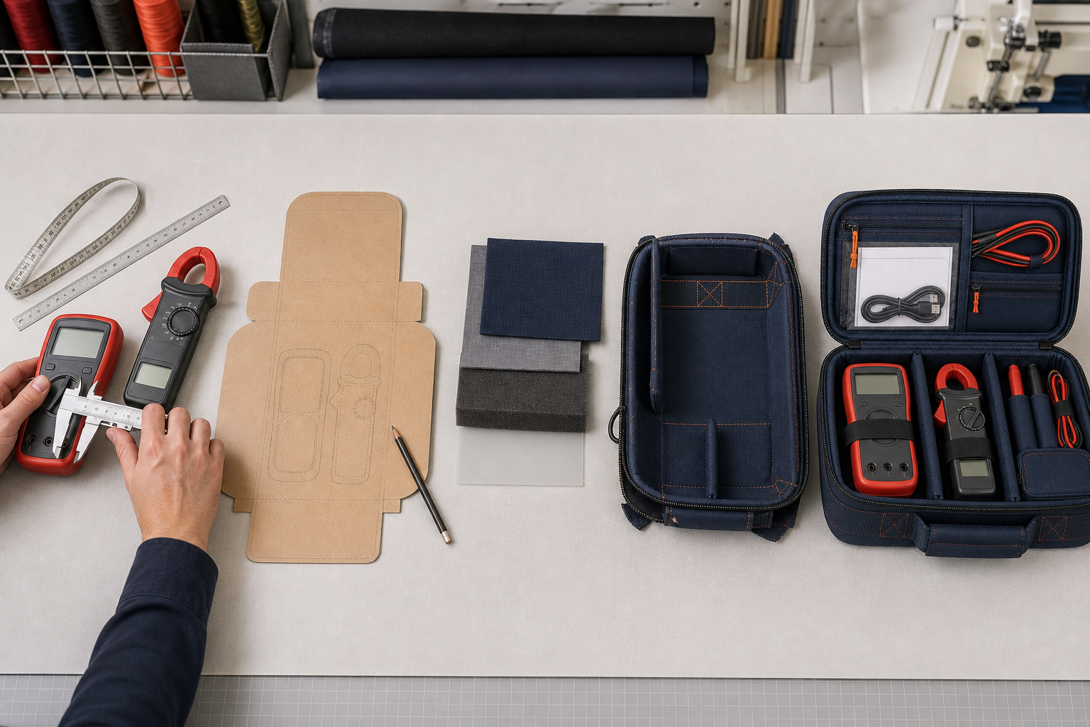 Concept process from equipment measuring to final soft case