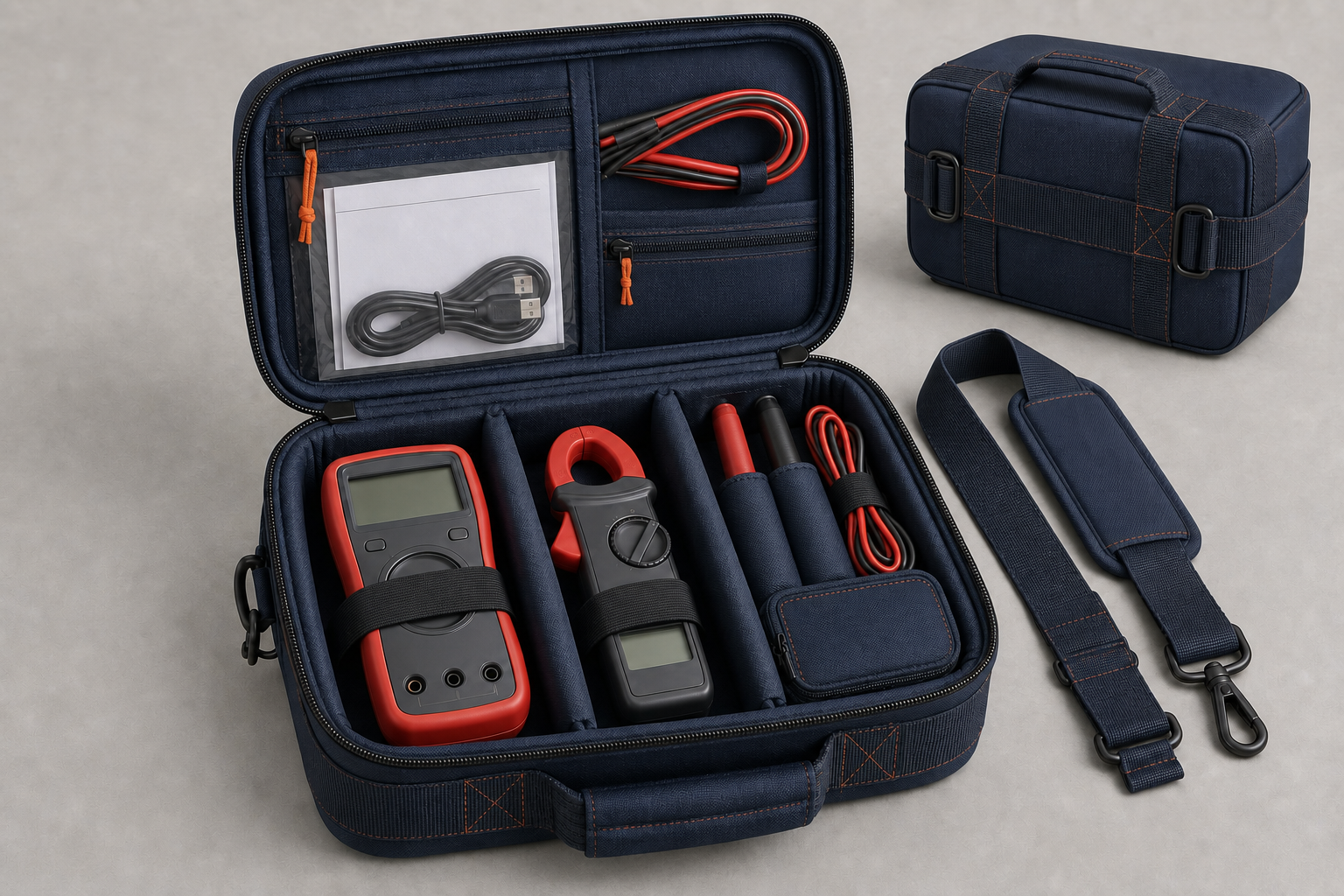 Concept studio view of a custom padded test equipment case